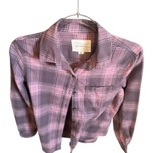 Aeropostale Pink Plaid Flannel Shirt